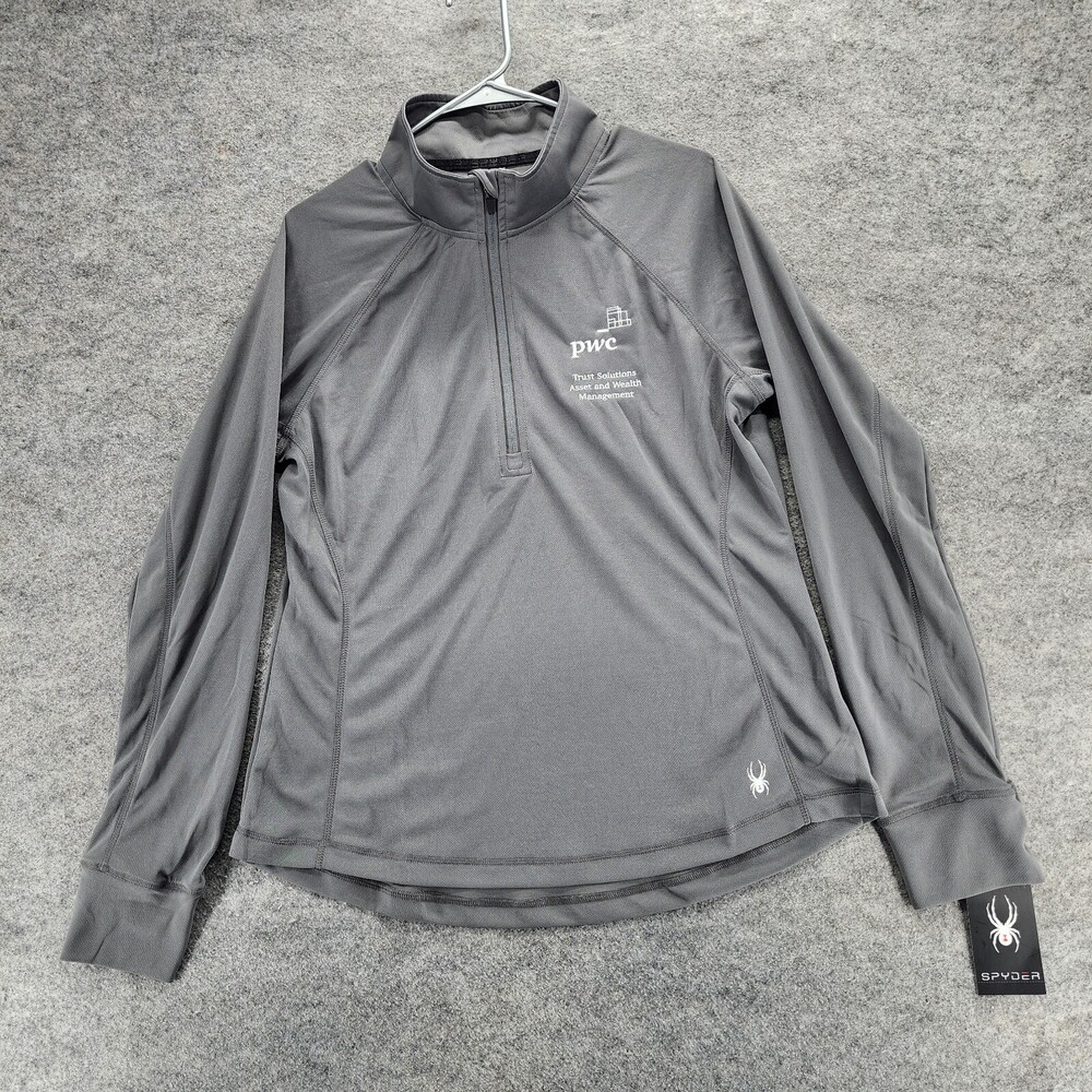 Spyder Pullover Womens XL 1/4 Zip Long Sleeve Gray
